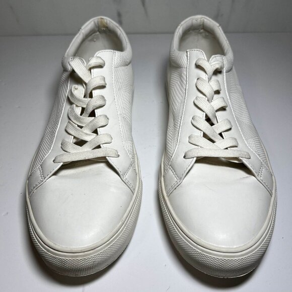 Steven Madden Sneakers Mens Size 12M White Prighton Lace Up Leather Low Top - Picture 2 of 12